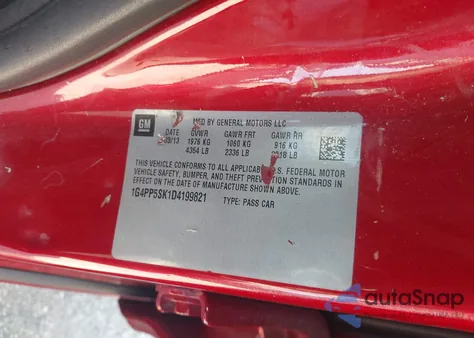 2013 Buick Verano z USA, uszkodzony, nr VIN 1G4PP5SK1D4199821